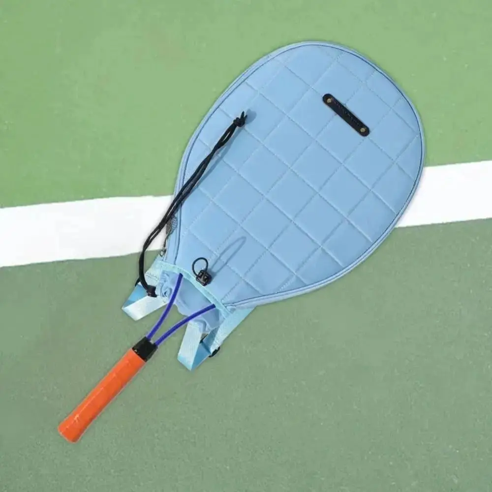 New Solid Color Tennis Racket Carrying Bag Large Capacity Zipper Racquet Cover Bag Ultralight Portable Tennis Racket Backpack