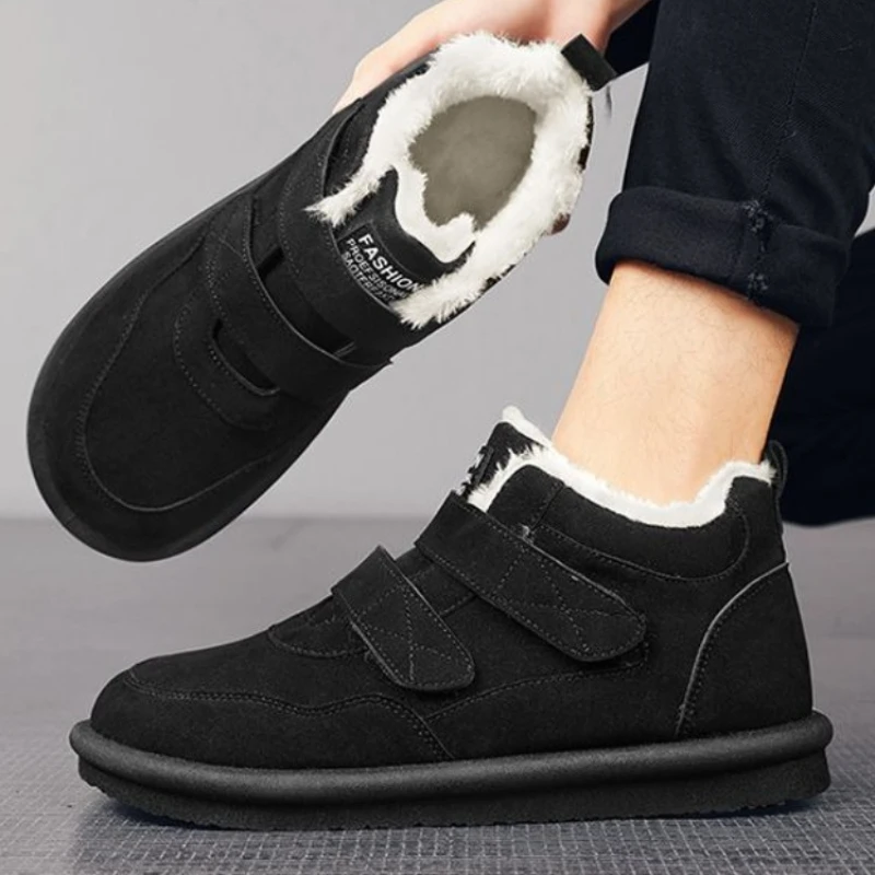 

​Men's Winter Snow Boots Outdoor AntiSlip FleeceLined Thickened Warm Cotton Shoes for Men​ Fashion New Footwear