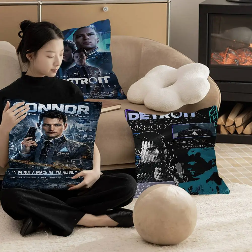 

Подушка Game D-Detroit Become Human, подарочная, для дома и офиса, декоративная подушка для спальни, дивана, автомобиля, чехол для подушки