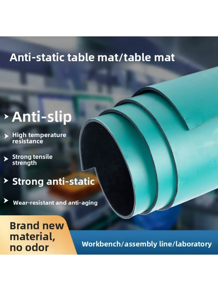 600*600*2/3/5mm Anti-static Table Mat Green Rubber Non-slip Rubber Mat Work Laboratory Table Cloth Maintenance Table Mat