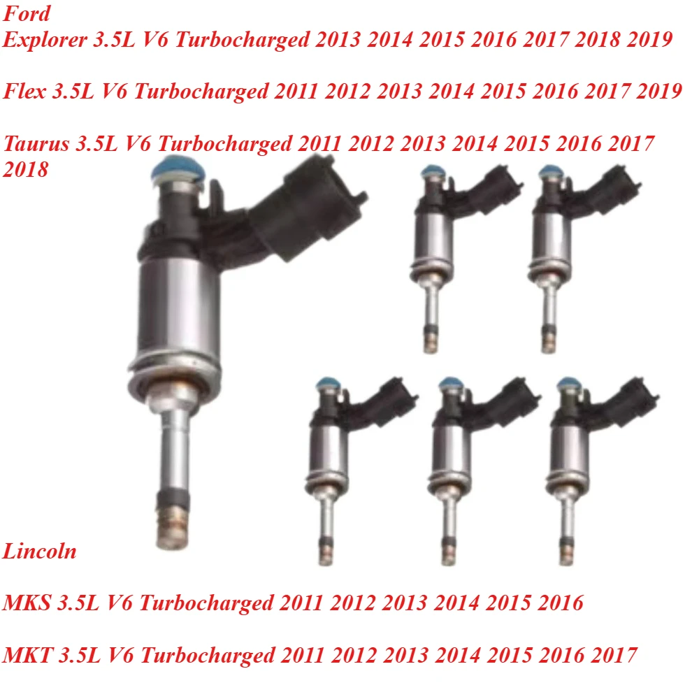 

Fuel Injectors BA5Z9F593A BA5Z9F593B FJ1117 CM5248 For 2011-2019 Ford Explorer Flex Police 3.5L Turbo for Lincoln MKS MKT 3.5L