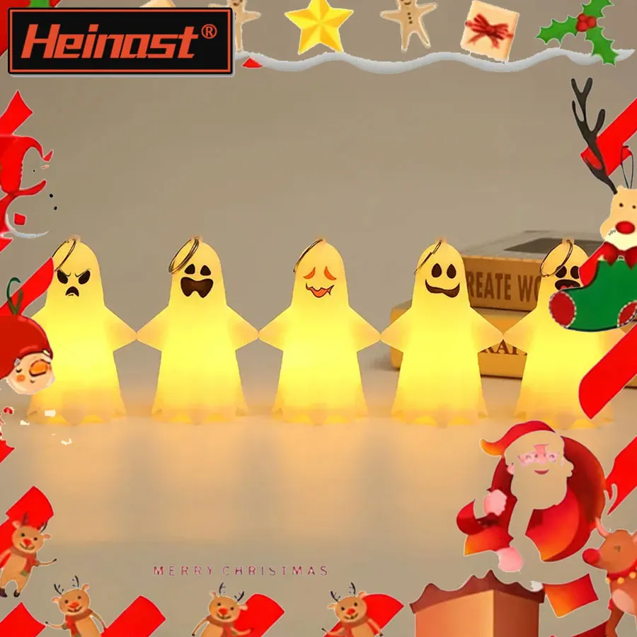 Mini Ghost Hanging Lamp LED Ghost Horror Pumpkin LanternGhost for Party Pendant Haunted CuteGhost Decor Christmas Gifts Light