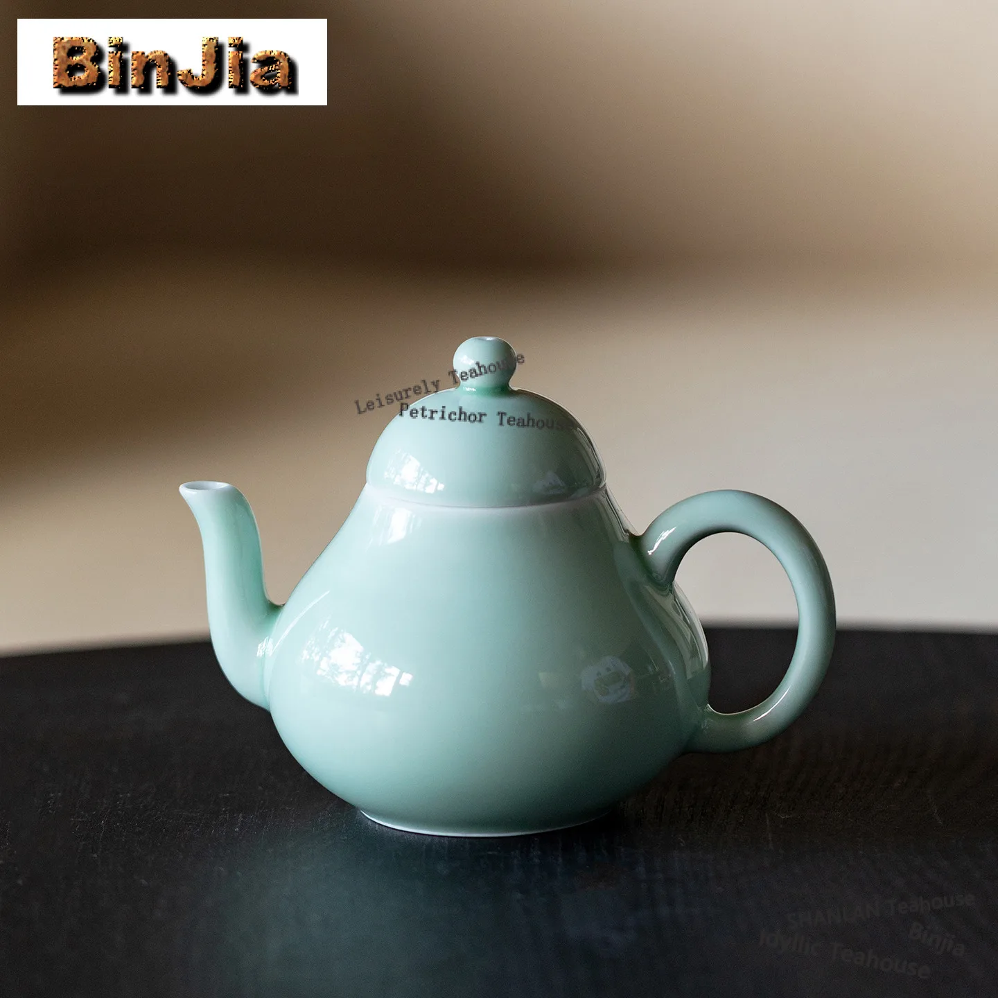 150ml Green Glaze Double Line Pyriform Teapot Luxury Tea Infuser Pot Household Tea Maker Kettle With Filter For Tea Craft Gift