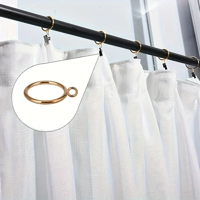 Elegant Golden Roman Curtain Rings - 38mm Metal Drapery Hooks for Shower & Window Curtains, Home Decor Accessories, Gorgeous Sty