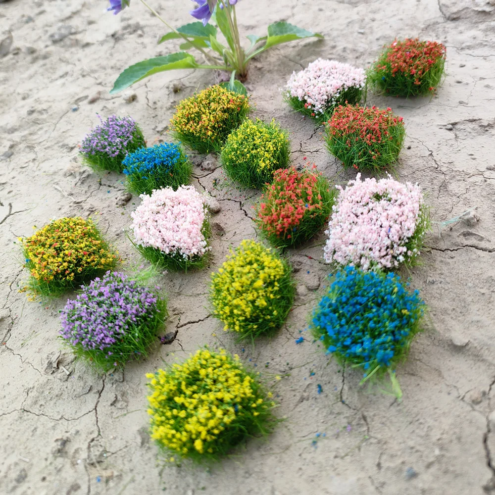 Mikrolandschaftsmaterialien Grasmodell-Simulation Großes Blumengras-Cluster Modellbausätze Diorama-Zubehör Gemischte Farben 8 Stück/Set – Detail 5