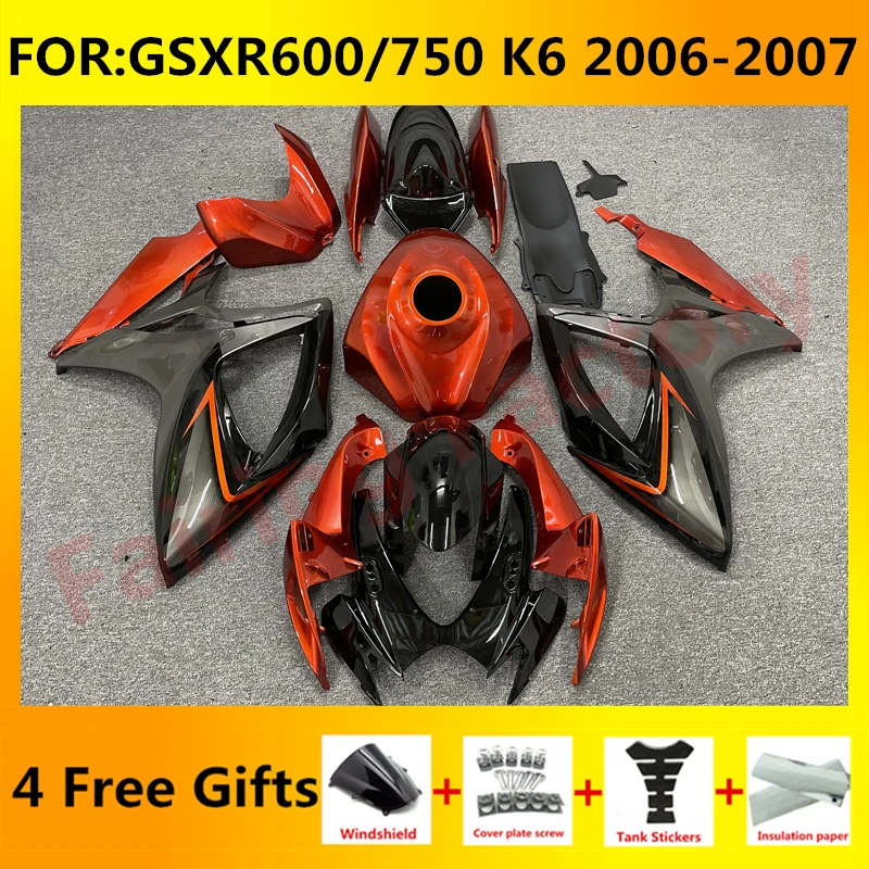 

Новый комплект обтекателей для мотоцикла ABS Подходит для GSXR600 750 06 07 GSXR 600 GSX-R750 K6 2006 2007 полный комплект обтекателей оранжевый серый
