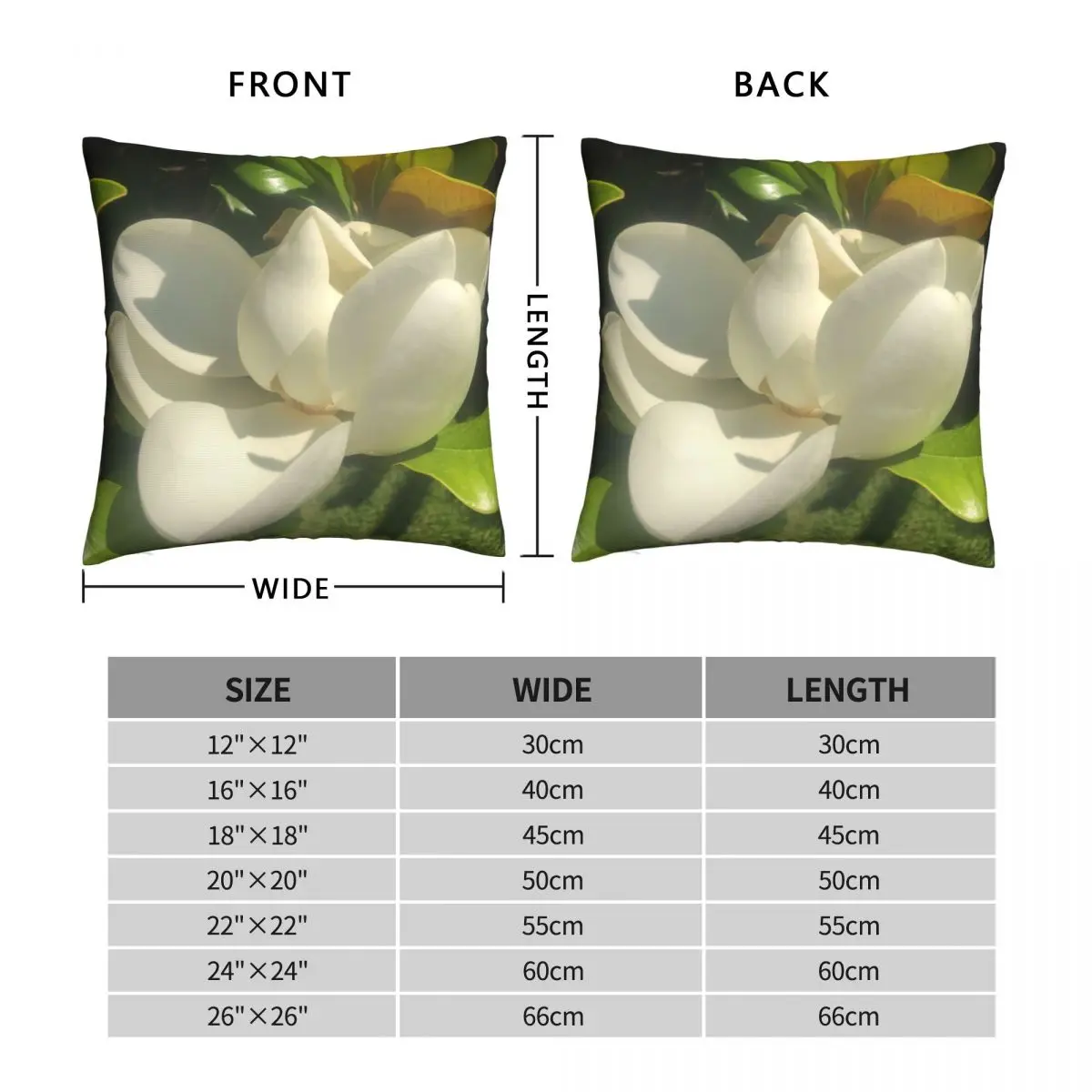 Morning Magnolia Square Pillowcase Polyester Linen Velvet Creative Zip Decor Throw Pillow Case Home Cushion Cover