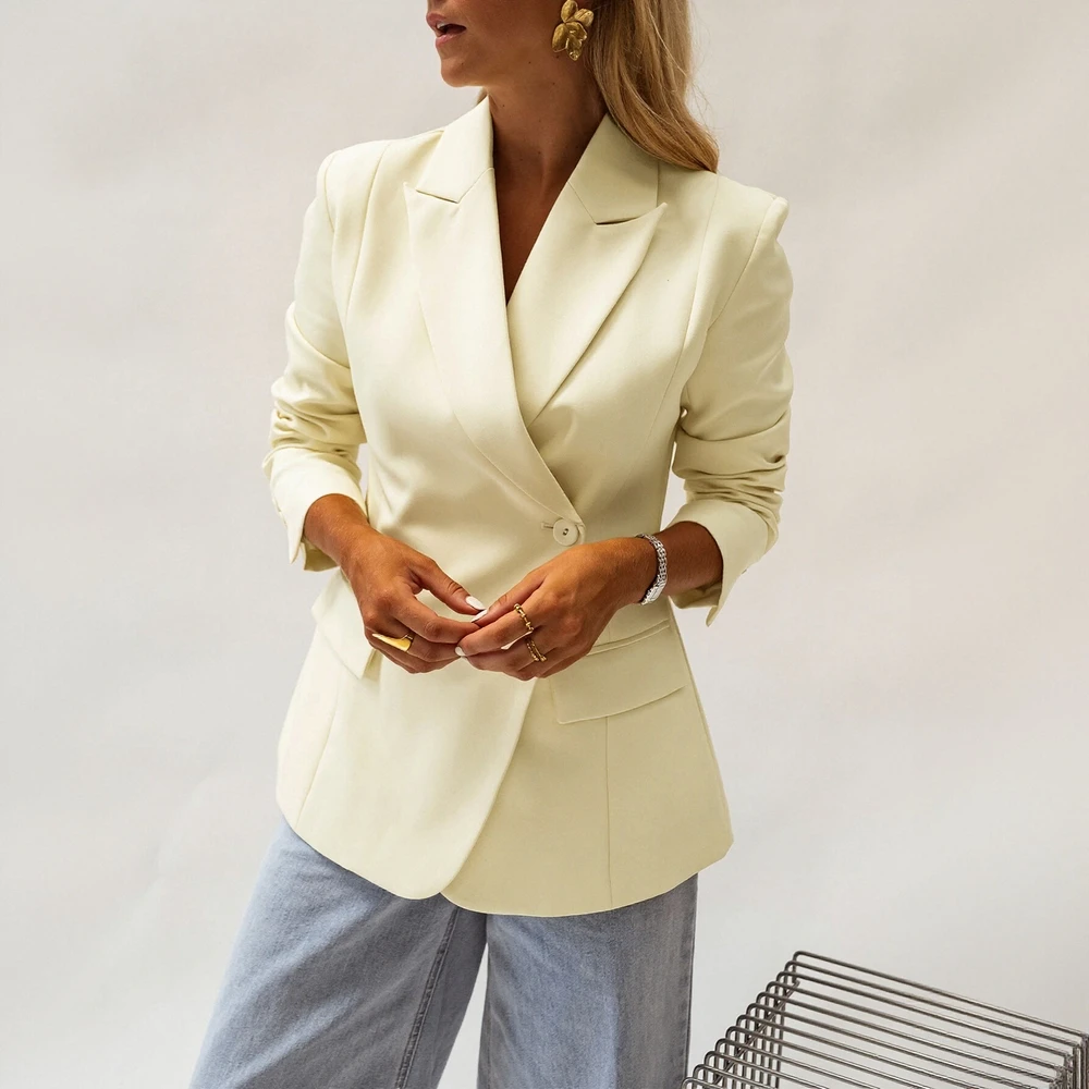 

Spring Autumn Long Sleeve Straight Sleeve Casual Fit Dress Suit Women's Top Casual Style No Decoration Body Shape