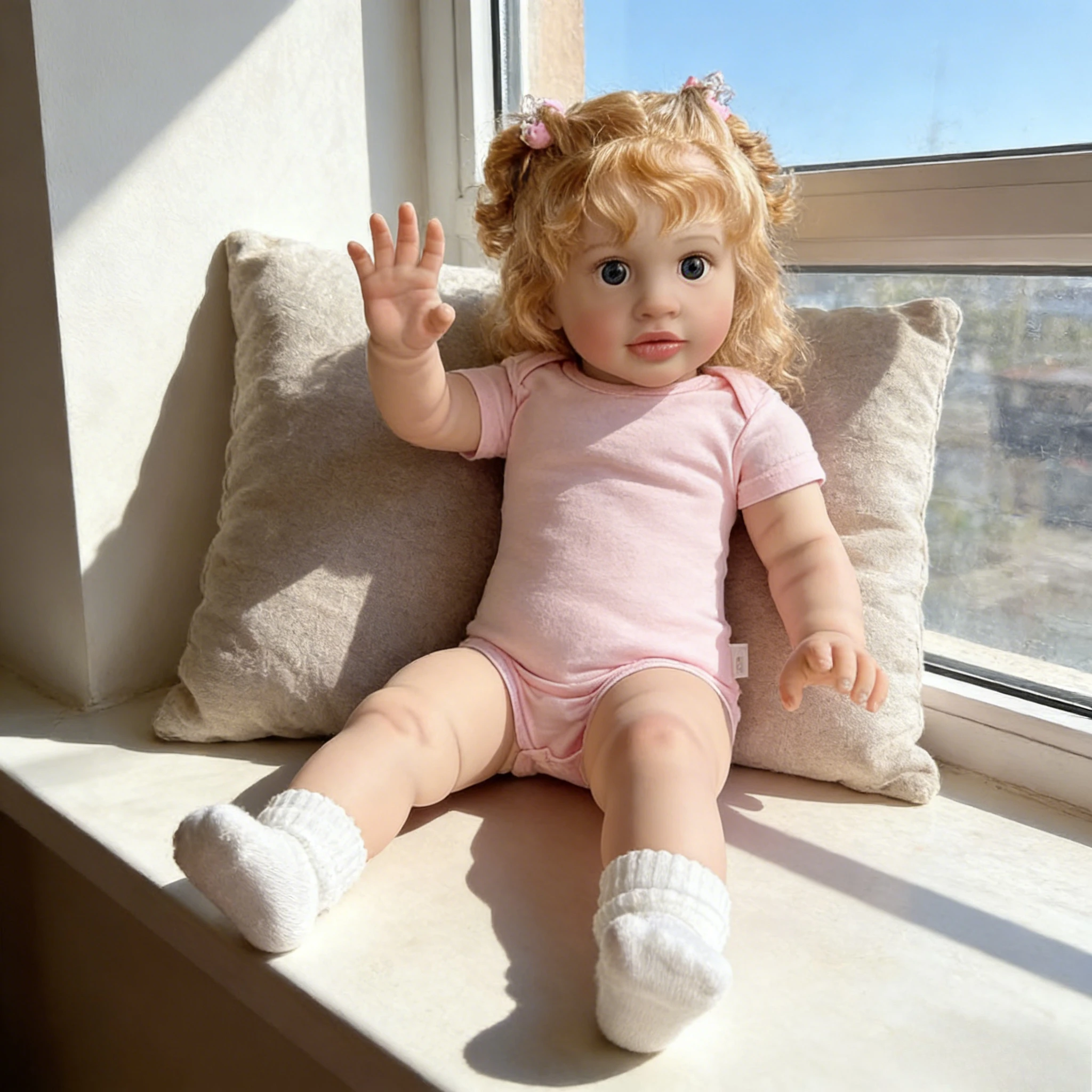 66cm Realistic Pippa Reborn Girl Doll with Soft Touch Cloth Body Hand Rooted Hair And 3D Visible Skin Premium Princess Collectib