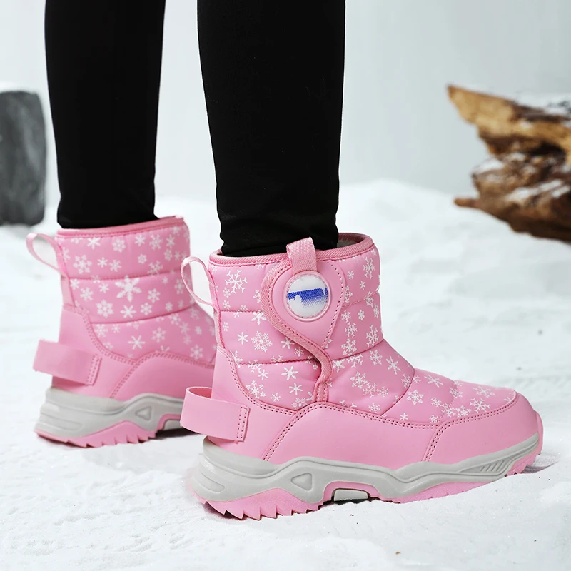 Hot Sell Girls Boots Children Snow Boots For Boys Fashion Sneakers Winter Kids Warm Snow Boots Sport Fashion Leather Shoes