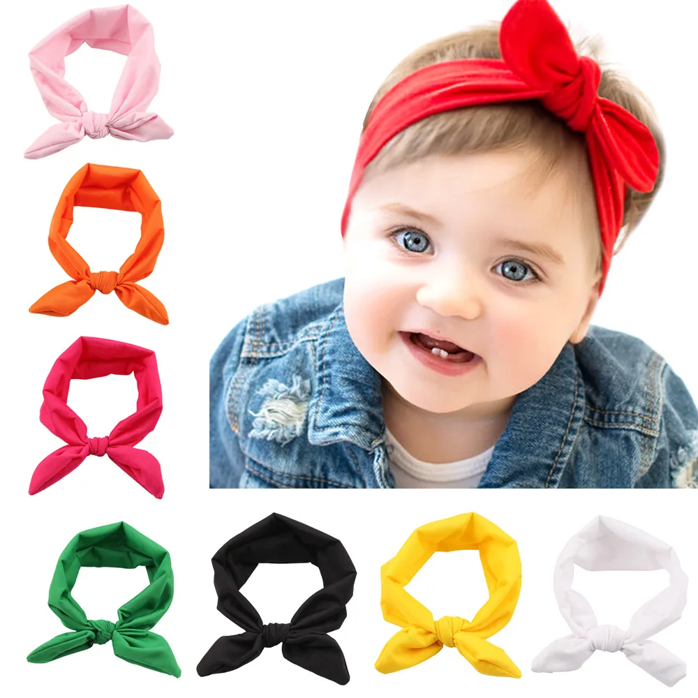 Candy Color Infant Headband Knot Tie Headwrap Cute Kids Hairband Turban Stretchy Baby Girls Hair Accessories Photo Prop