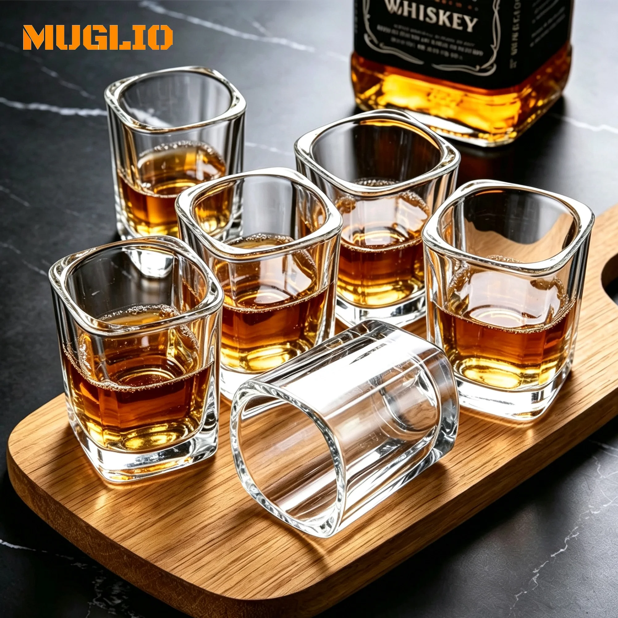 Heavy Base Shot Glasses 2.3 oz Square Clear Shot Glasses Small for Vodka, Whiskey, Tequila, Espressos, Spirits & Liquors