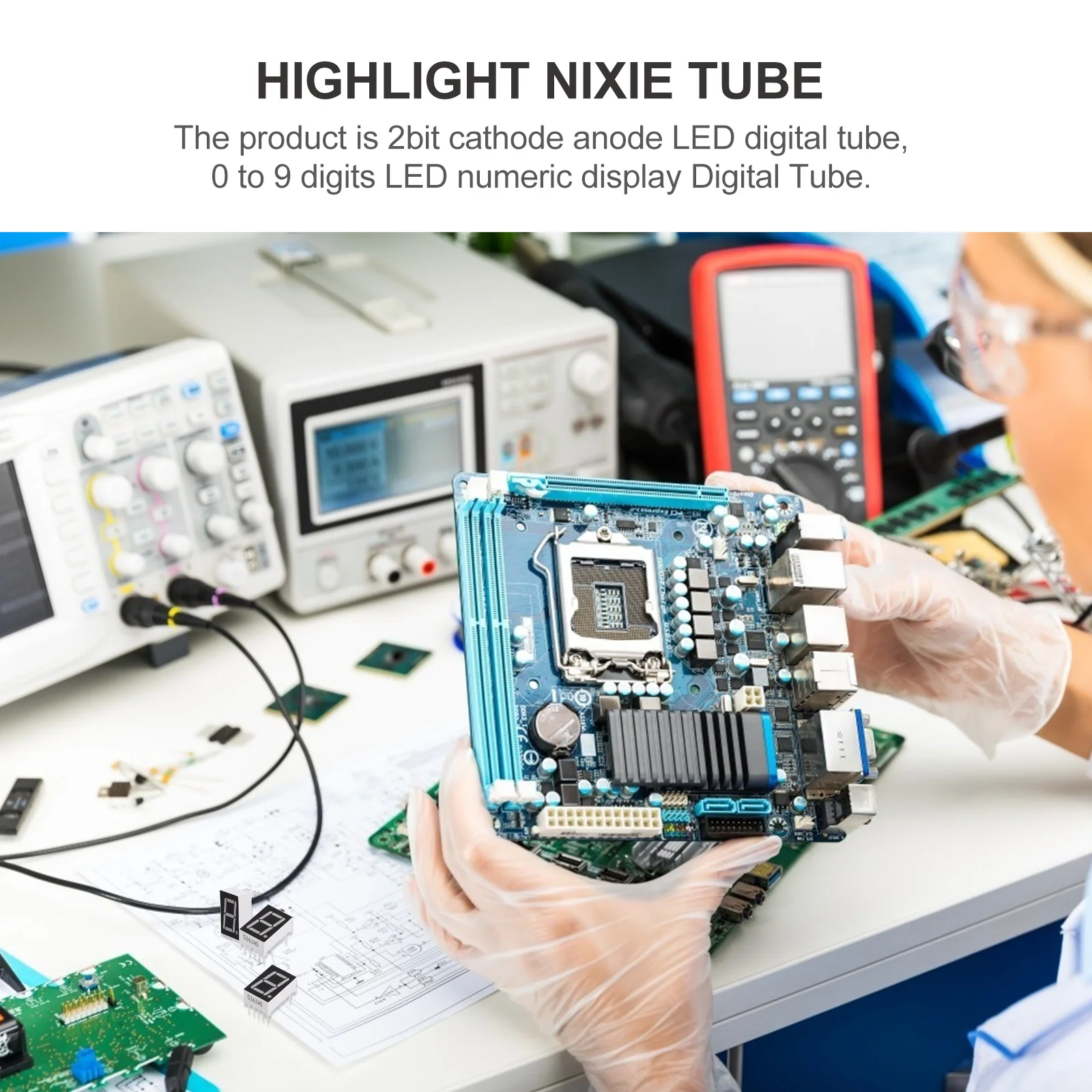 

20Pcs Red LED 10-Pin Common 7 Segment 0.5 Inch Tube Display Module Segment LED Display Module Reliable Durable