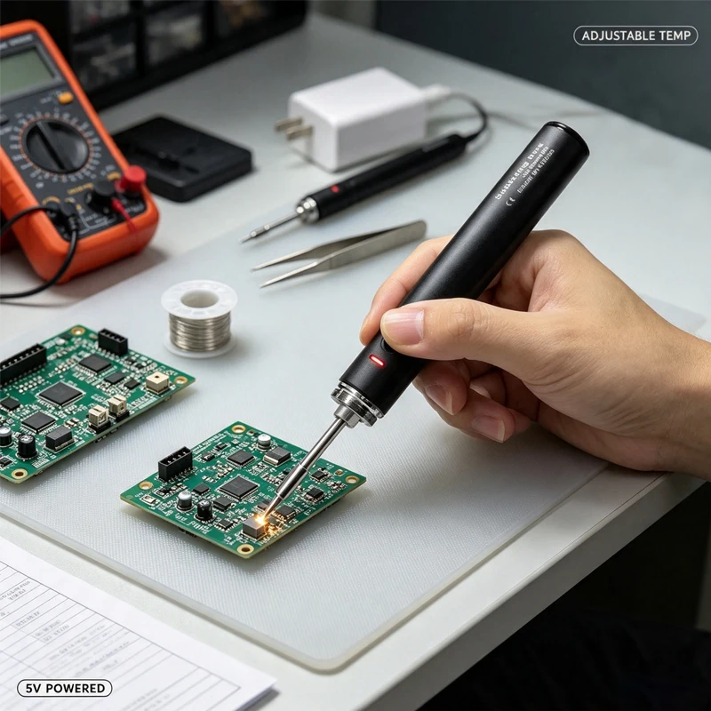 Usb Soldering Iron 5V Mini Convenient Adjustable Temperature Home Tools Diy Manual Radio Soldering Iron Set