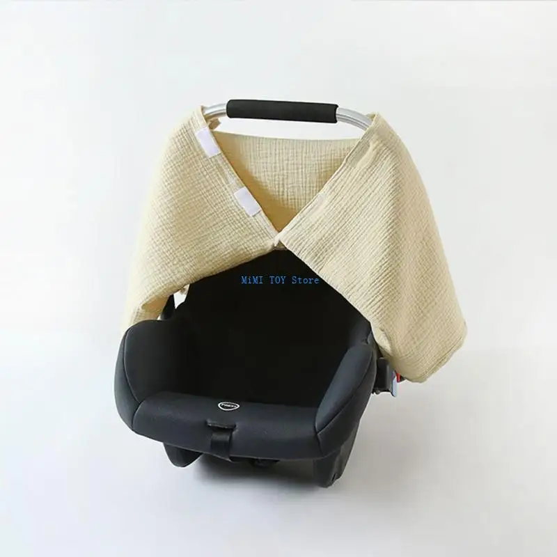 

24BE Soft & Breathable Baby Bassinet Cover Solid Color Comfortable Cotton Safety Seats Protector Sleeve for Travel Outdoor