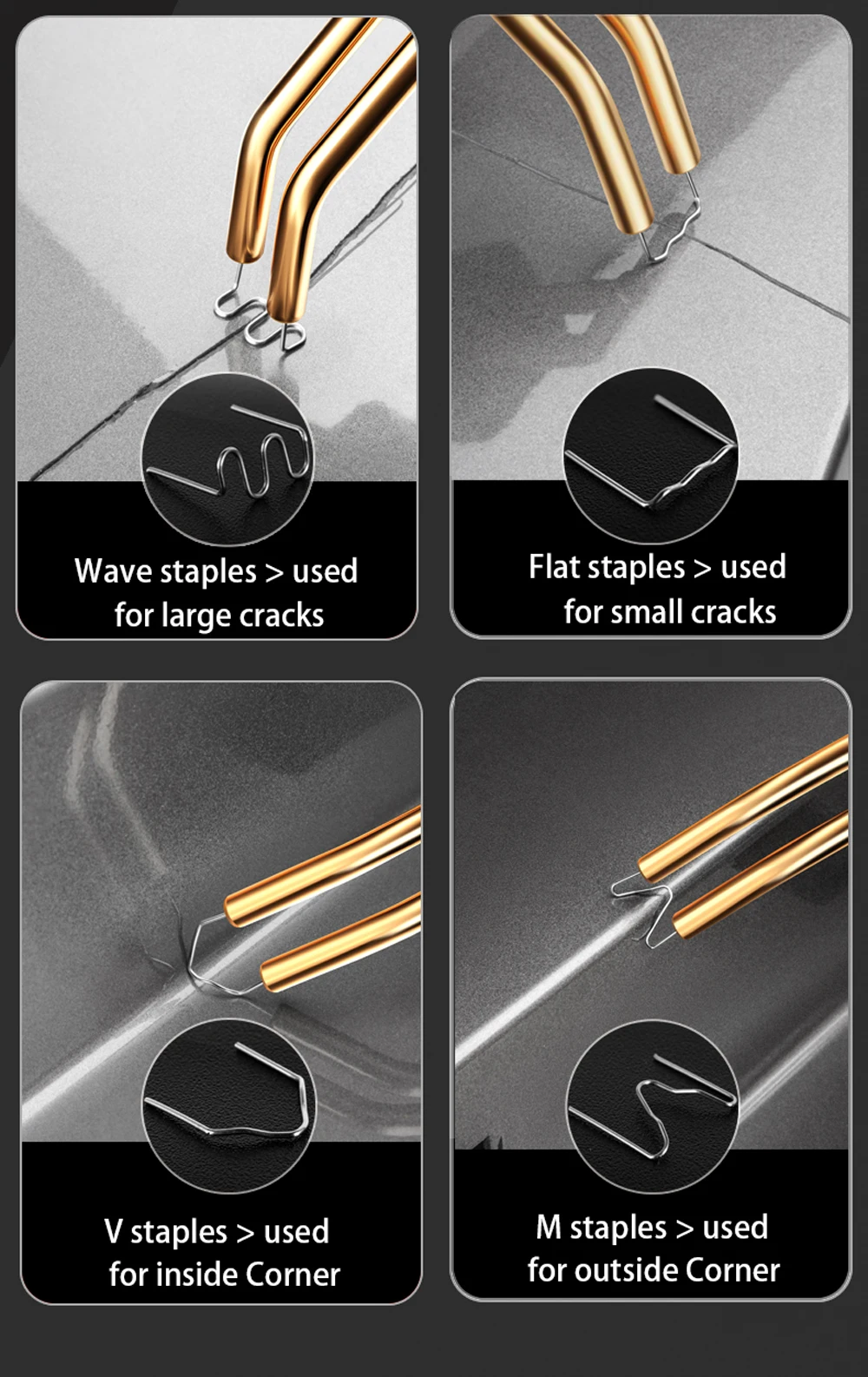 Hot grampeador soldador de plástico máquina de solda arma ferro de solda para grampo de plástico pvc máquina de reparação de pára-choques do carro