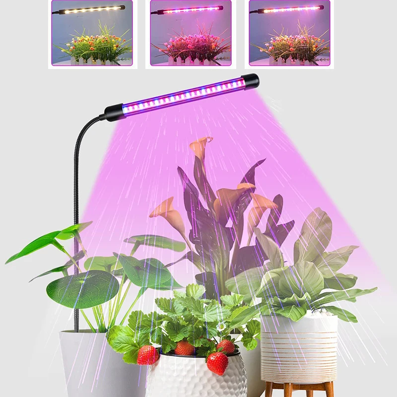 USB Plant Growth Lamp Hose Inserted Into The Ground Growth Lamp Timing LED Full Spectrum 20LED Lndoor Flower Seedling Phyto Lamp