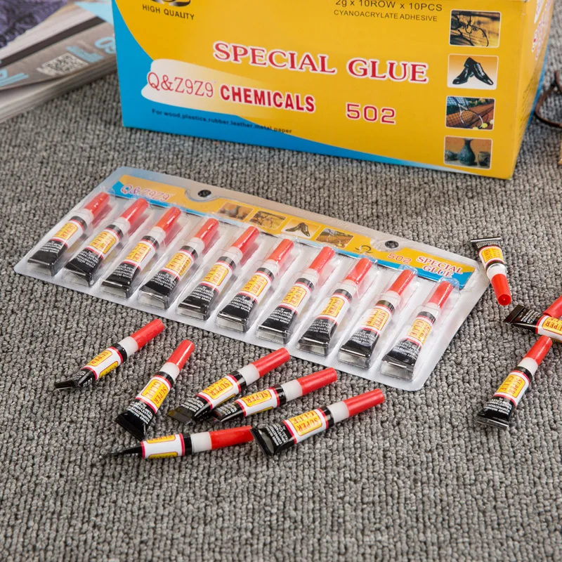 10pcs Liquid Super Glue Wood Rubber Metal Glass Cyanoacrylate Adhesive Stationery Store Nail Gel 502 Instant Strong Bond Leather