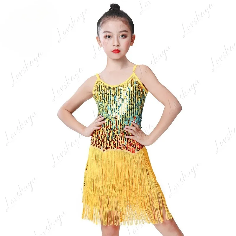 

Детский костюм для выступлений — юбка с оборками для латинских танцев для танцевального выступления — сценический костюм для девочек