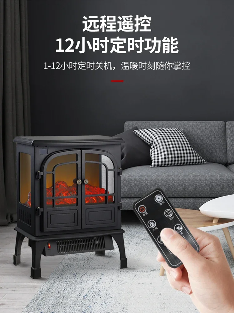 Europese Haard Kachel 3D Simulatie Vlam Elektrische Haard Intelligente Afstandsbediening Kachel Energiebesparende Verwarming