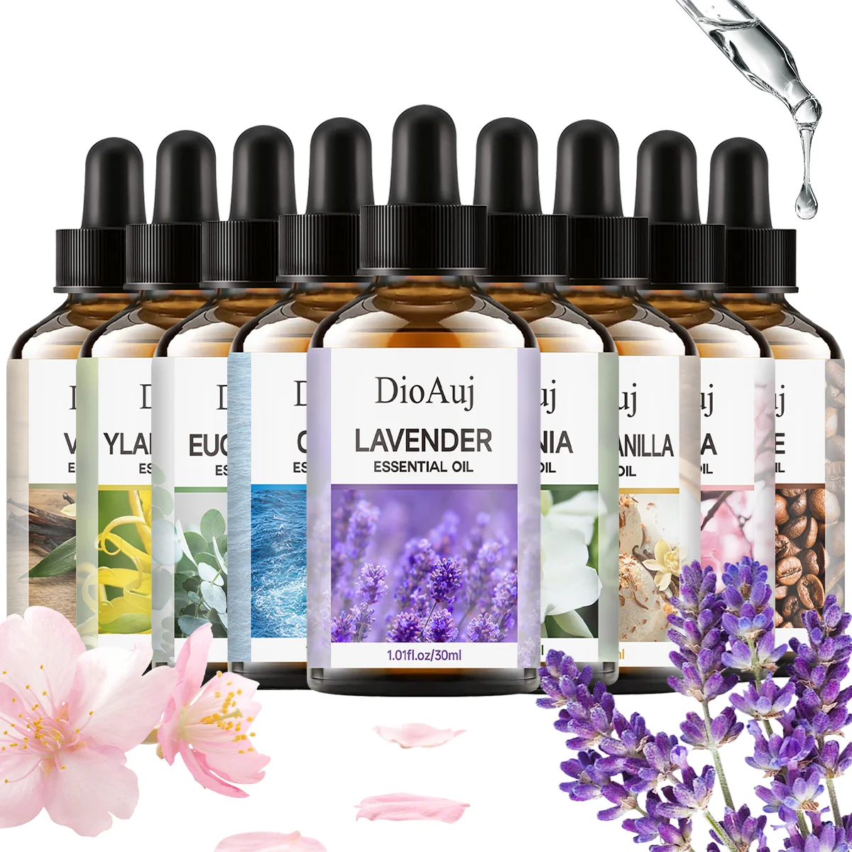 DioAuj 1PCS Aromatherapie Ätherisches Öl 30ml Lavendel Ozean Ylang Vanille Kokosnuss Sakura Kaffee Aromatherapie Ätherisches Öl