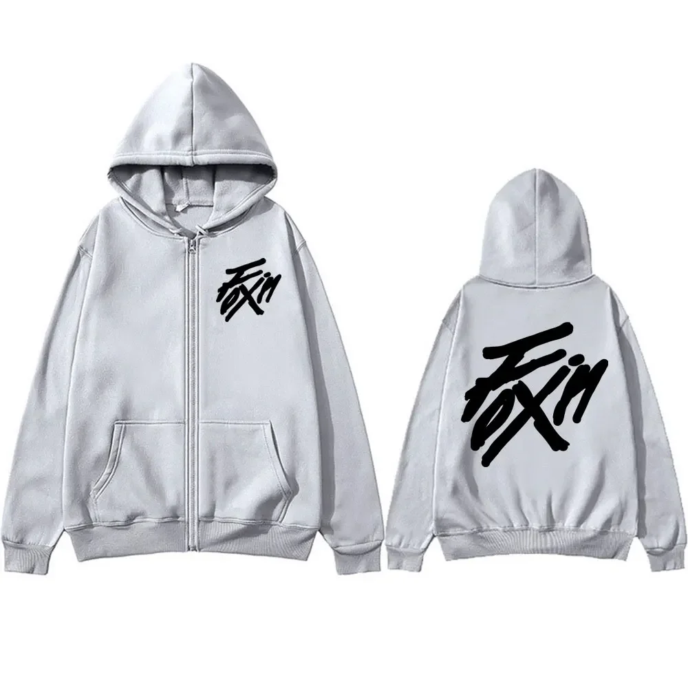 2025 Korean Kpop ATEEZ Print Vintage Zip Up Hoodies Men Women Hip Hop Fashion Cardigan Sweatshirt Fleece Loose Casual Coats