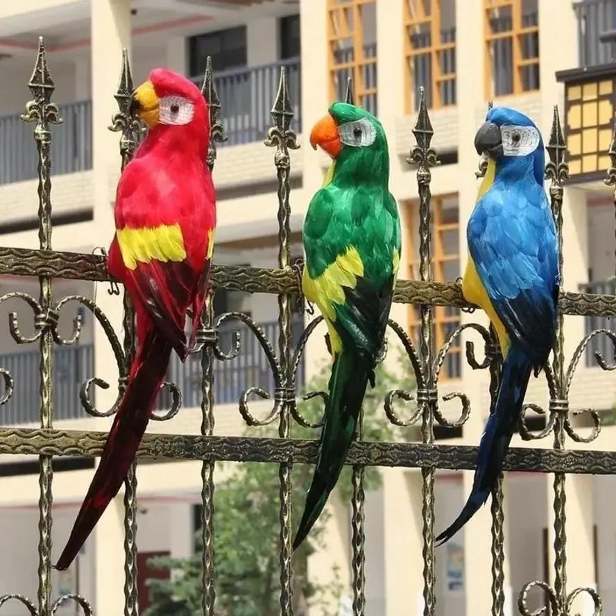1 Pcs Brand New Creative 45cm Simulated Parrot Handmade Macaw Foam Feather Lawn Statue Ornaments Fake Animal Bird Garden Props