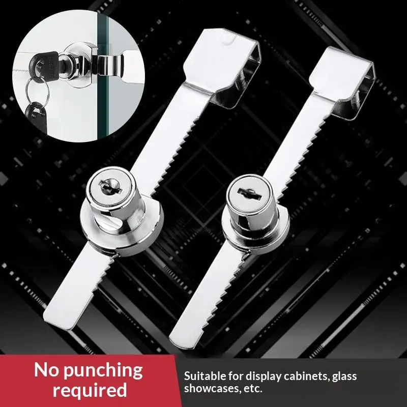 2/4PcsGlass Door Lock Sliding Glass Door Lock Decorative Appearance Clamp Fit Mechanism No Drilling Installation For Glass Door