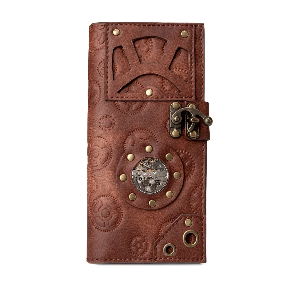 New Steampunk Women's Luxury Wallet Vintage Handbag Money Bag Purse Portefeuille Femme Carteras Mujer card holder card pack