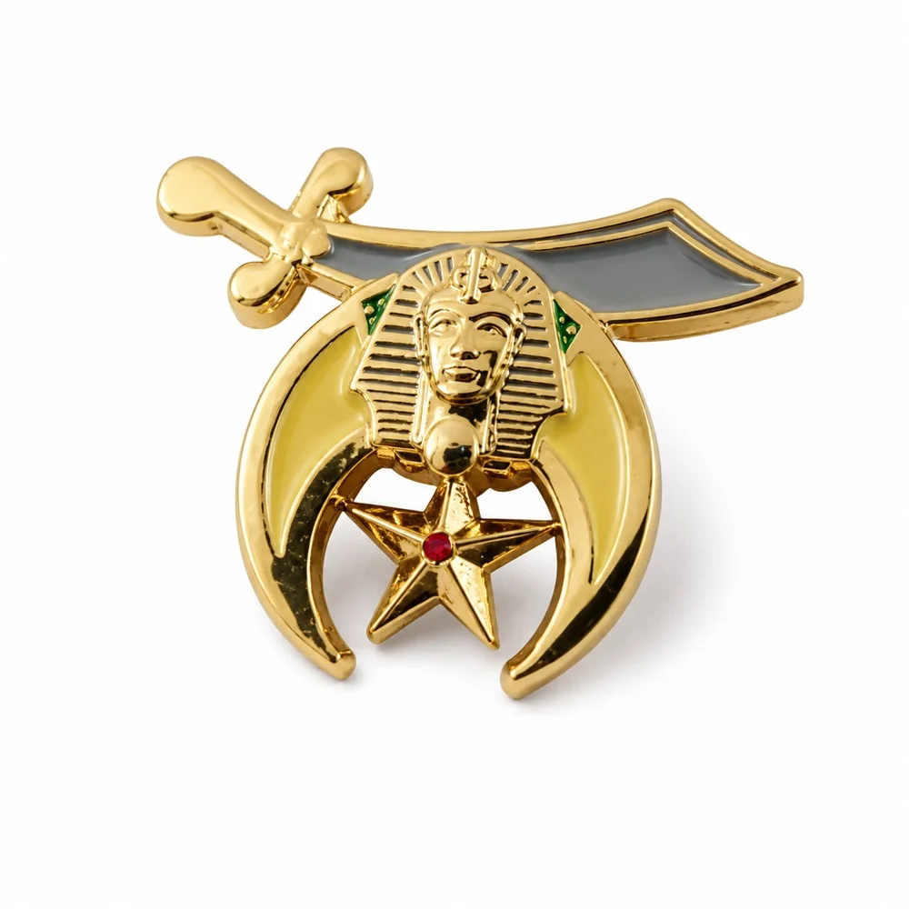 Shriners Masonic Lapel Pin Gold Metal Soft Enamel Masonic Brooch Badge Elegant Fashion Suit Jacket Accessories Gifts