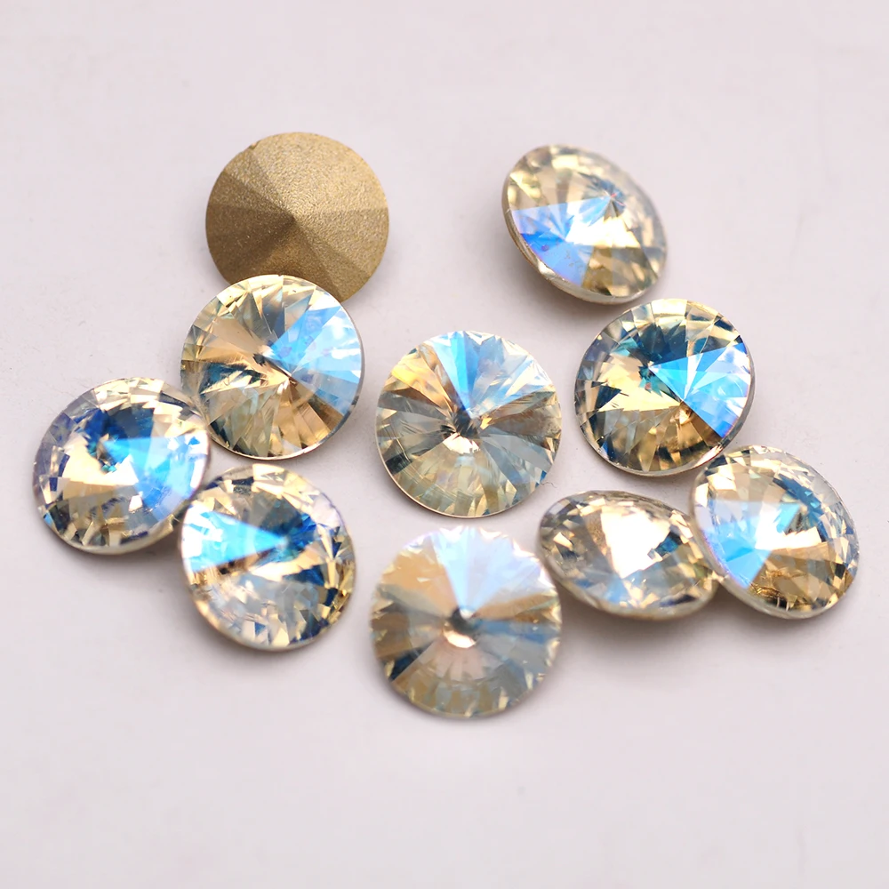 1122 6mm 27pcs Different Color High Quality Strass Crystal Rivoli Shape Fancy  Popular Rhinestone For 3D Nail Art Decorations