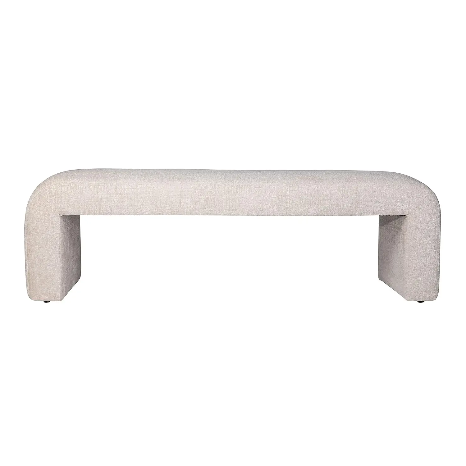 Modern Luxury Curved Upholstered Jacquard Bedroom Hallway Bench Large, Natural, Customized