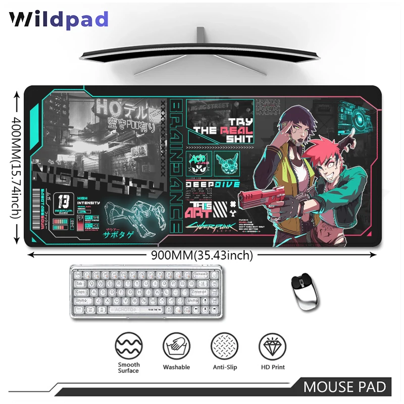 

XXL Mouse Pad Anime Waterproof Gaming Mats Extended Office Computer Gamer Keyboard Table Cushion Non-Slip 90X40cm Things
