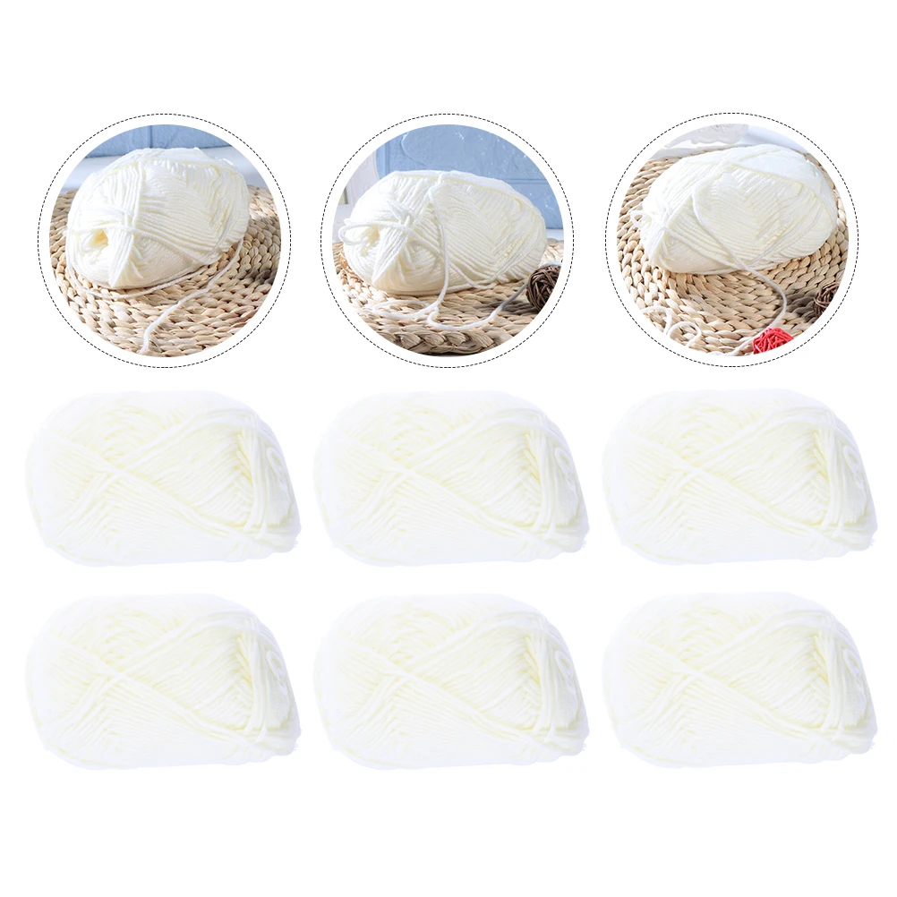 

10 Rolls Milk Cotton Yarn for Knitting Weave Weaving Cord Multicolored DIY