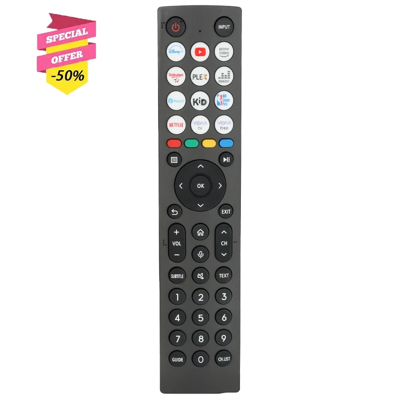 

ERF2J36H IR Remote Control For Hisense UHD 4K Smart TV 43A6K 58A6K 65A6K 70A6K 75A6K 55A63H 65A63H 75A63H 43A67K 43A68K 43A69K