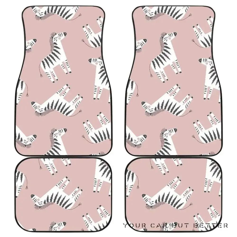 Cute Zebra Pattern Front And Back Car Mats 045109