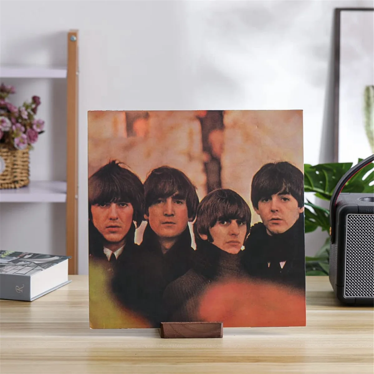 ที่วางแผ่นเสียงไวนิลขาตั้งจอแสดงผล - โต๊ะตอนนี้เล่นที่ใส่ปกอัลบั้ม - Now Spinning Record Rack, L