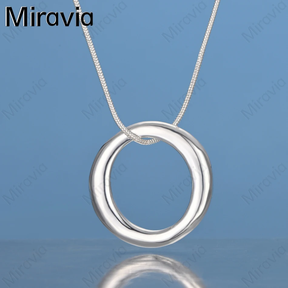 

Miravia 925 Sterling Silver Polished Oval Pendant Necklace For Women, Vintage Elegant And Noble Party Jewelry