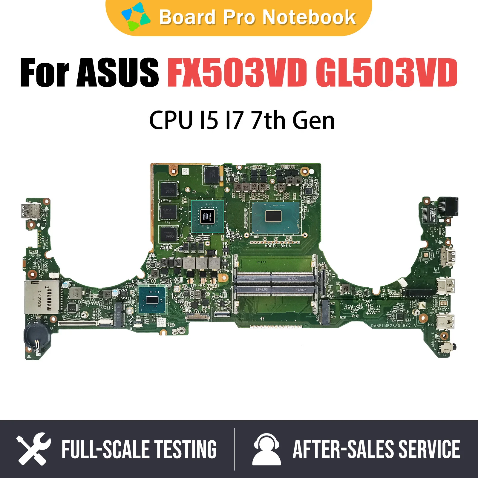 FX63VD Laptop Motherboard For ASUS GL503VD FX503VD ZX63V S5A FZ63VD GL503VE Mainboard i5 i7 CPU GTX1050 GTX1050Ti V4G V2G