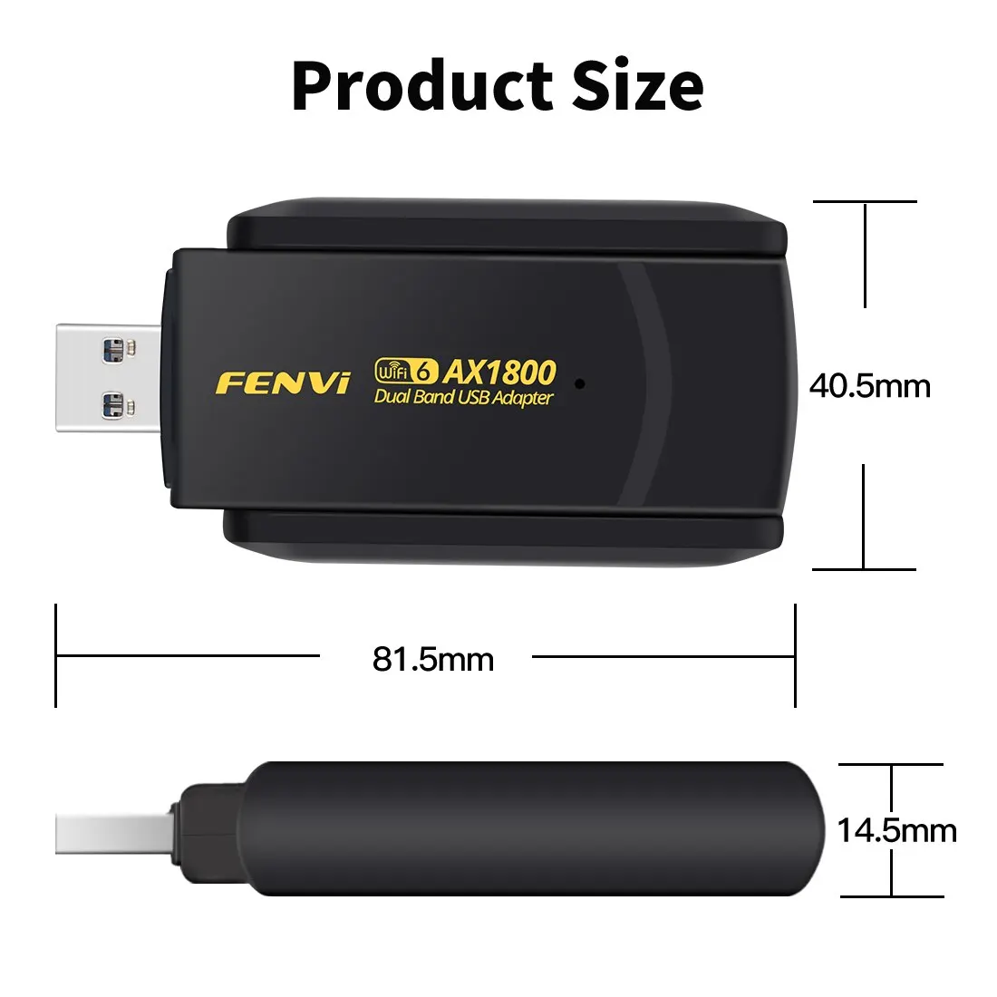 Fvi-adaptador WiFi 6 USB de 1800Mbps, receptor inalámbrico de doble banda 2,4G/5Ghz, Dongle USB 3,0, tarjeta de red para ordenador portátil y PC, Win 10/11