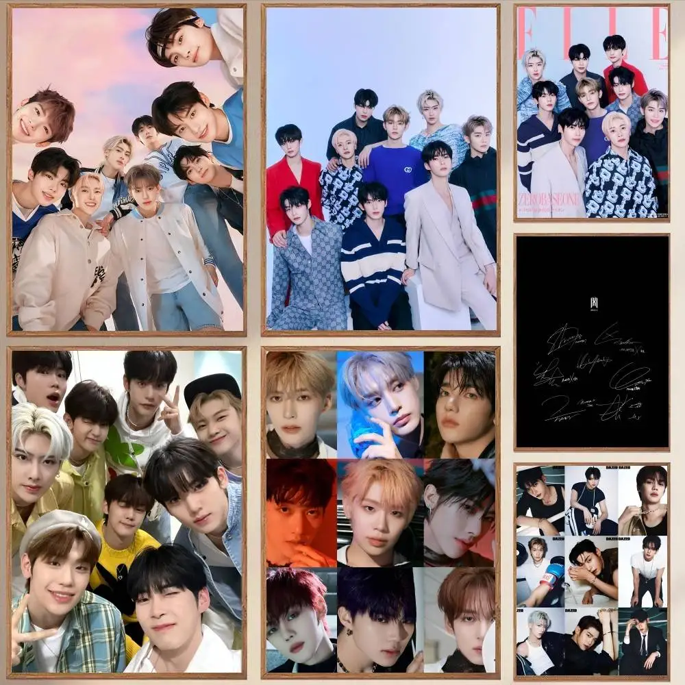 Kpop Group Z-ZEROBASEONE Poster Self-adhesive Art Waterproof Paper Sticker Coffee House Bar Room Wall Decor