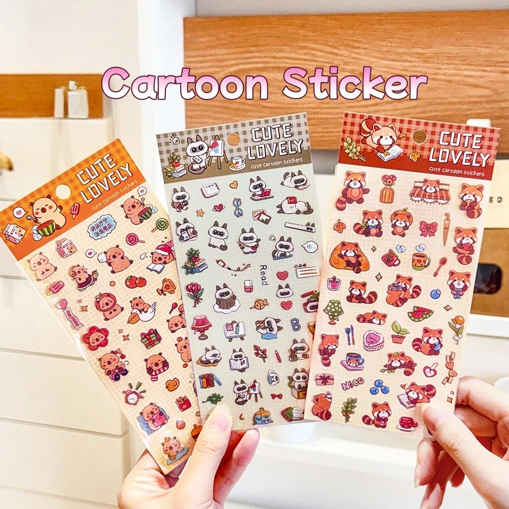 Cartoon-Tier-Aufkleber für Kinder, niedliche DIY-Aufkleber für Scrapbooking, Tagebuch, Dekoration, Vinyl-Aufkleber für Bastelarbeiten, Kartenherstellung, Studentenbedarf