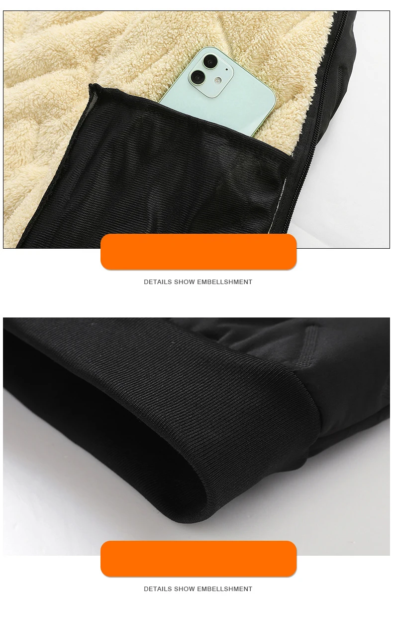 Fleece-gefütterte Jacke Herren Mode Herbst Winter Jacke Herren Mantel Lässige Winter Büro Kleidung Wattierte Parka Oberbekleidung Herren 2026 – Detail 12
