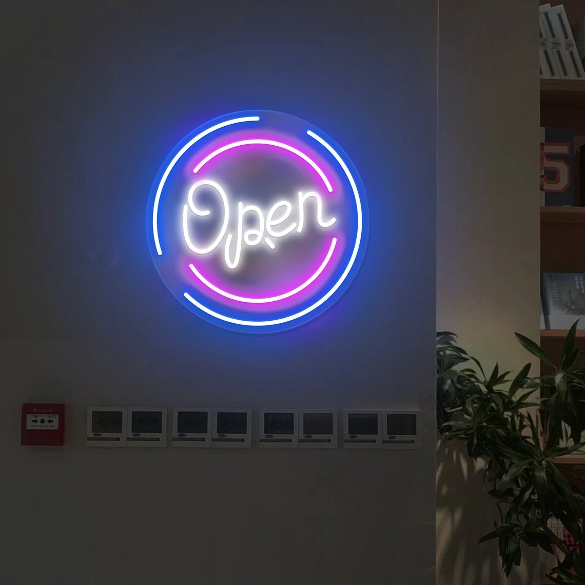 Circular Open Neon Sign Custom Led Neon Sign Business Logo Store Led Art Design Hanging Neon Sign