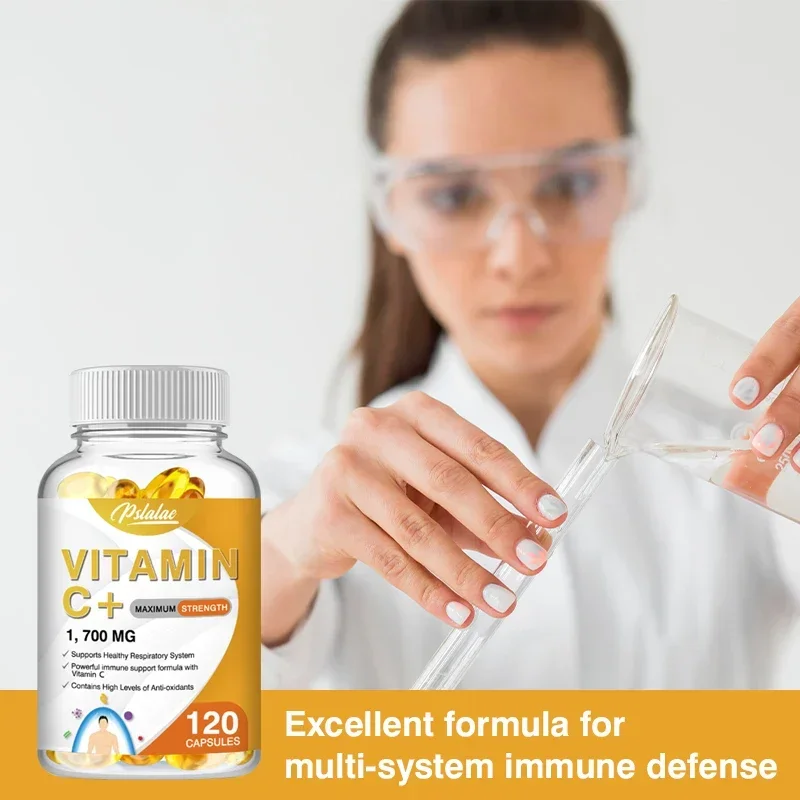 Vitamin C Capsules 1700 Mg - Supports A Healthy Immune System and Antioxidant Protection, Boosts Collagen Production