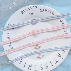 Blue Pink Sexy Globe & Heart Choker for Women Neck Clavicle Necklace Lady Jewelry Accessories Girl Gift Lace Gothic