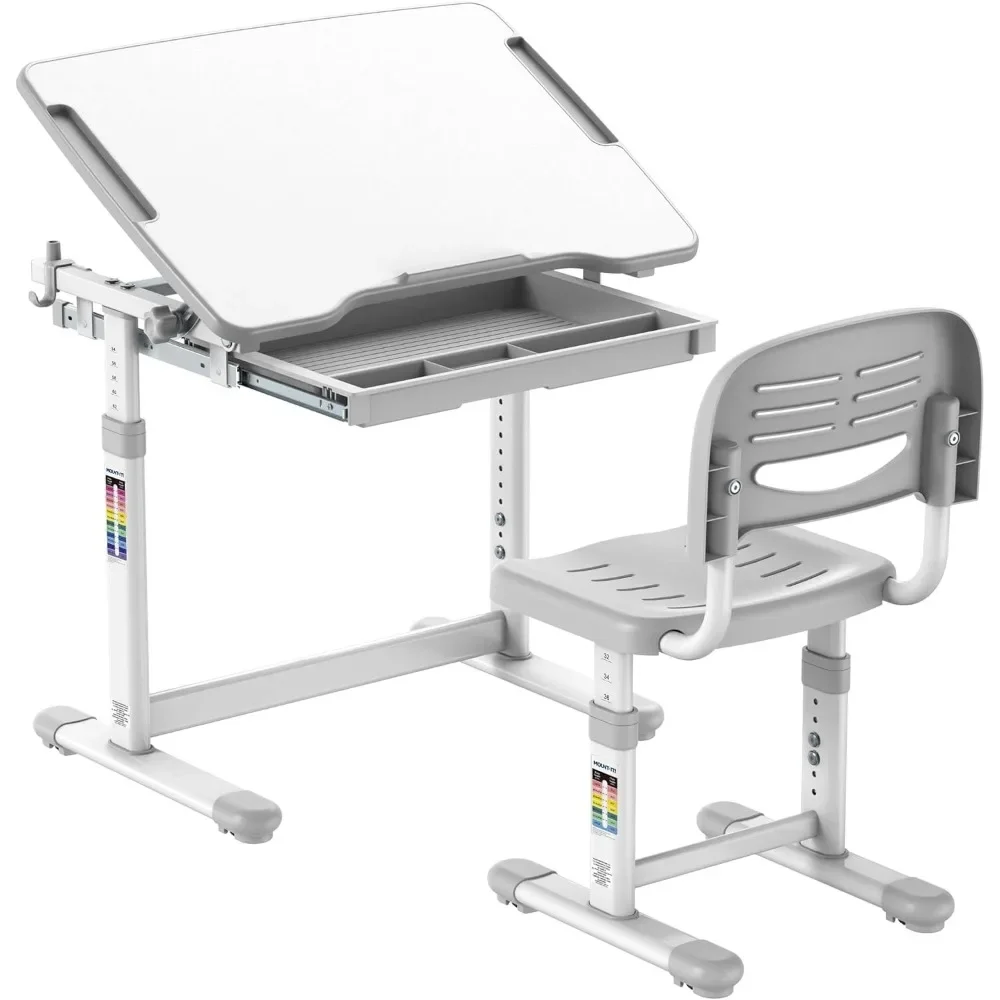 

Kids Desk and Chair Set Height Adjustable up to 30" Ergonomic Kids Desk School, Kids Table and Chairs for Student