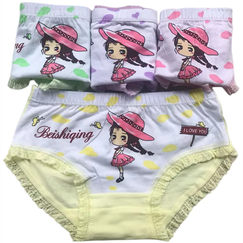 Girl Briefs Boxers Cute Princess Design Children Cotton Underwear Kids Short Panties Bright Prints Soft Underpants Size 2-12T