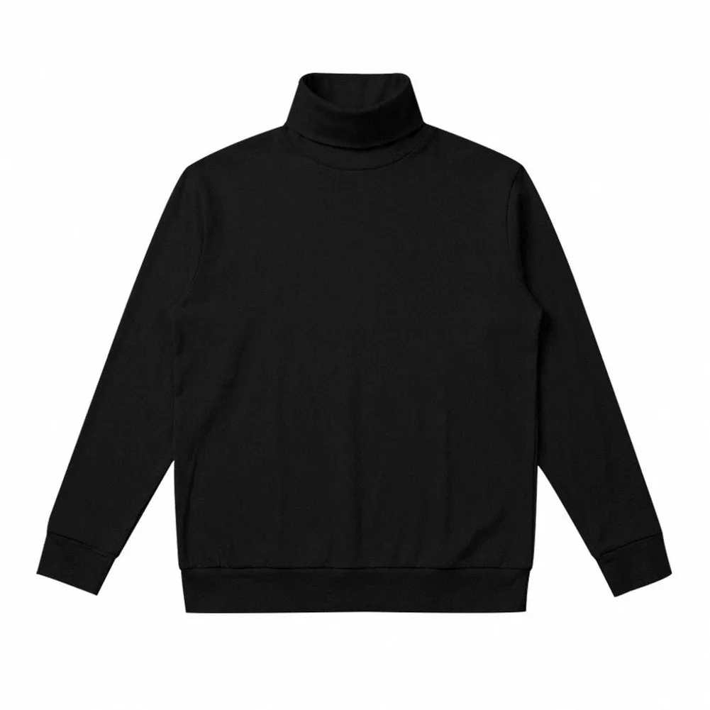 Men's Casual High Neck Knitted Sweater Autumn And Winter Top  Collar Long Sleeved Underwear Walking Men's T-Shirt
