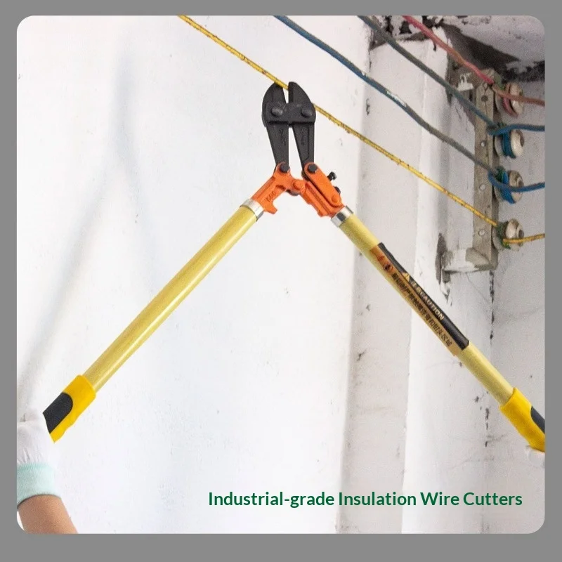 10kV Insulated Cable Cutter Epoxy Resin Handle Heavy Duty Steel Wire Cable Cutting Plier For Fire Rescue Electric Work Tool